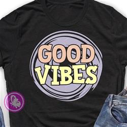 SVG - Good Vibes Only Funky Laser Cut File - SVG / (1022284)