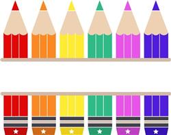 Set Of Colored Pencils Of Seven Colors Royalty Free SVG, Cliparts, Vectors,  and Stock Illustration. Image 15191101.