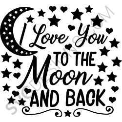 Download Free Silhouette Love You To The Moon And Back Svg Love Svg Free Premium Svg File PSD Mockup Template