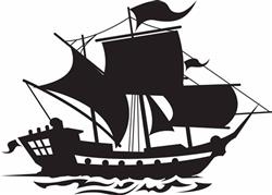 Phantom Pirate Ship Papercut SVG