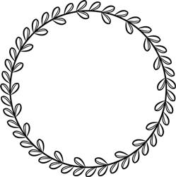 Leafy Outline Monogram Circle