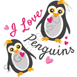 I Love Penguins Svg Files Svgdesigns Com