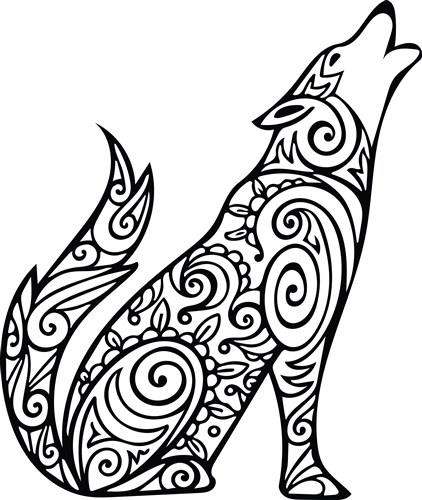 tribal wolf coloring pages