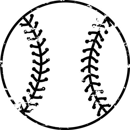 Baseball SVG, Distressed Split Baseball, Softball