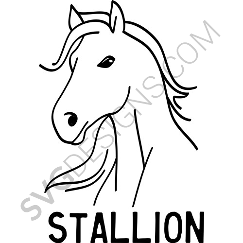 Stallion Head Outline Svg File Animals Svg Designs Svgdesigns Com