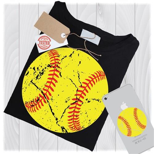 Baseball SVG, Distressed Split Baseball, Softball