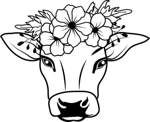 Download Cow With Flowers Svg File Svg Designs Svgdesigns Com