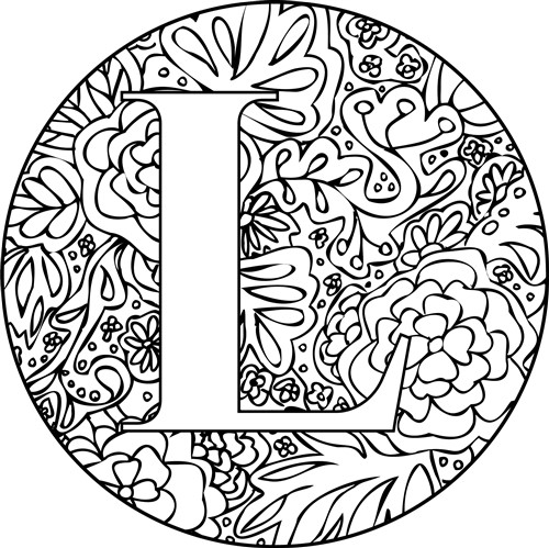 Mandala Monogram Letter L Svg File Svg Designs Svgdesigns Com