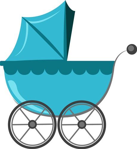 green baby carriage clipart